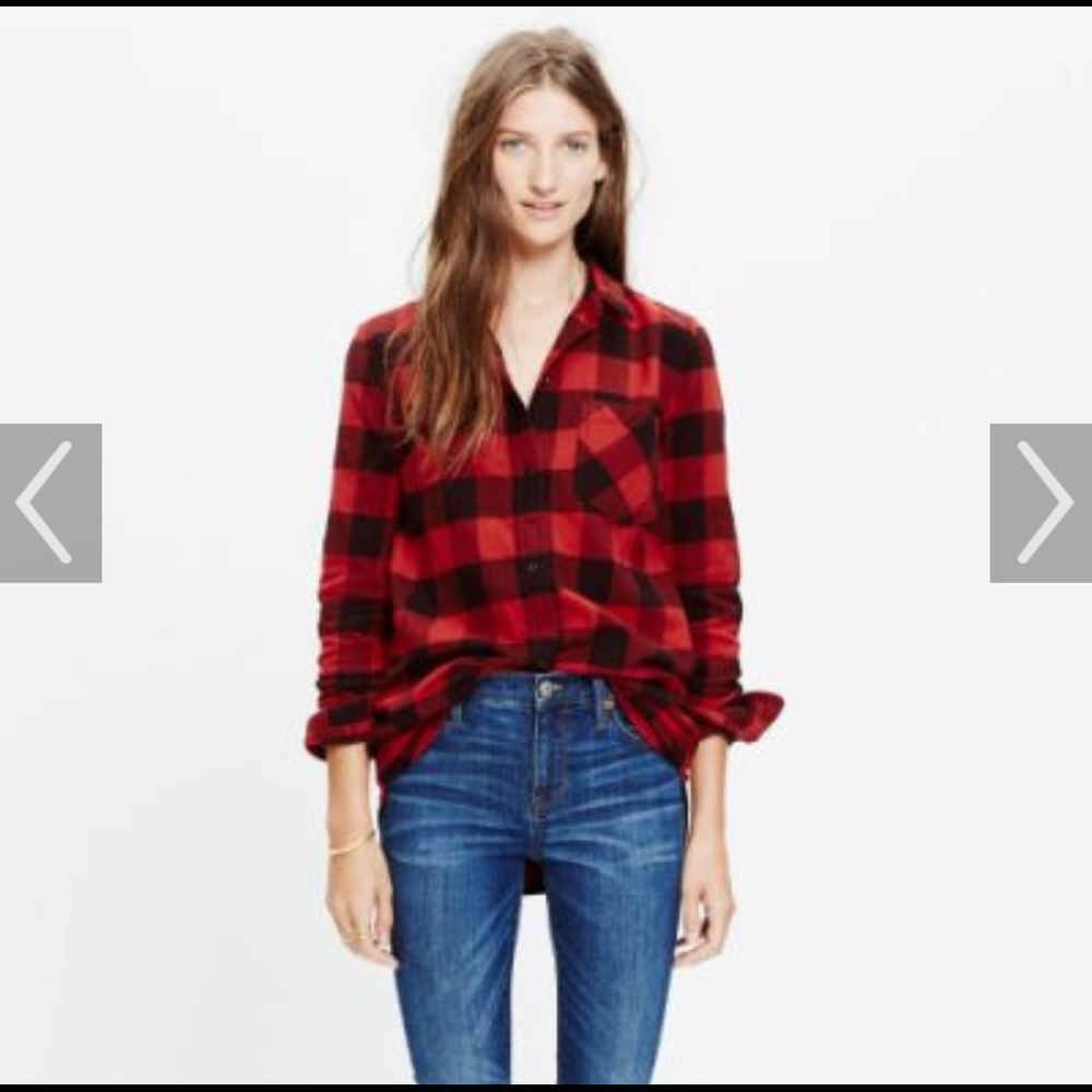Madewell Flannel Ex-Boyfriend Shirt Buffalo Plaid